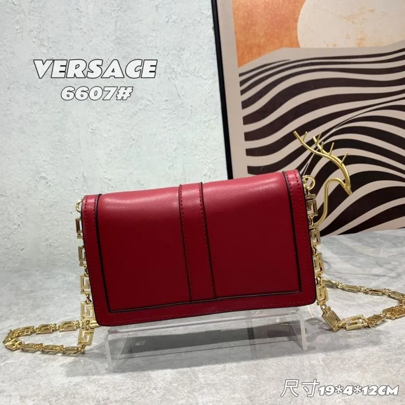 Versace 6607 Red Leather Crossbody Bag - Image 3