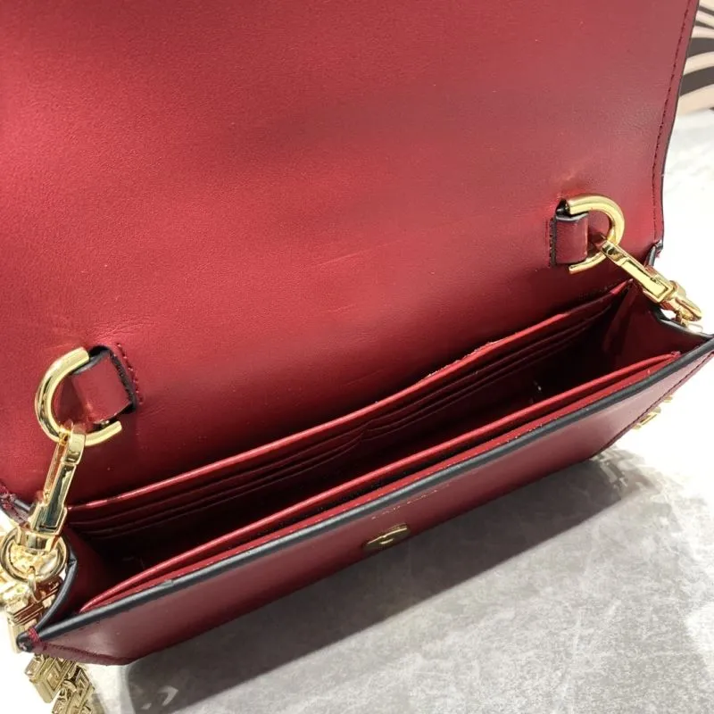Versace 6607 Red Leather Crossbody Bag - Image 6