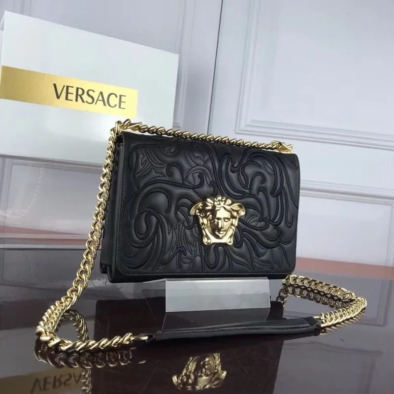 Alternative view of Versace Black Quilted Chain Satchel Bag