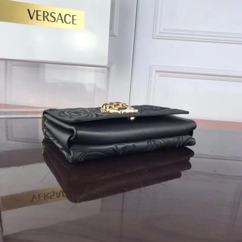 Versace Black Quilted Chain Satchel Bag - Image 5