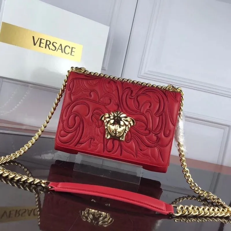 Versace Red Medusa Satchel Bag