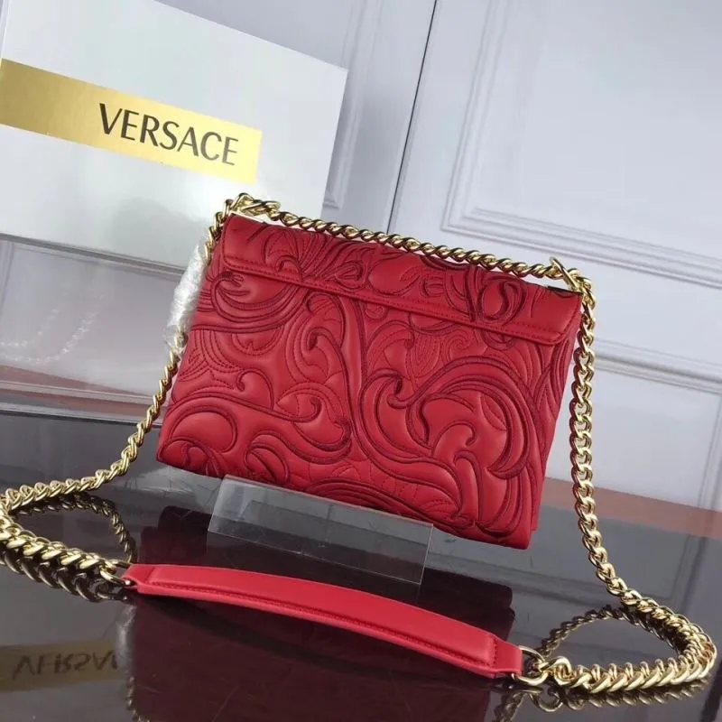 Versace Red Medusa Satchel Bag - Image 3