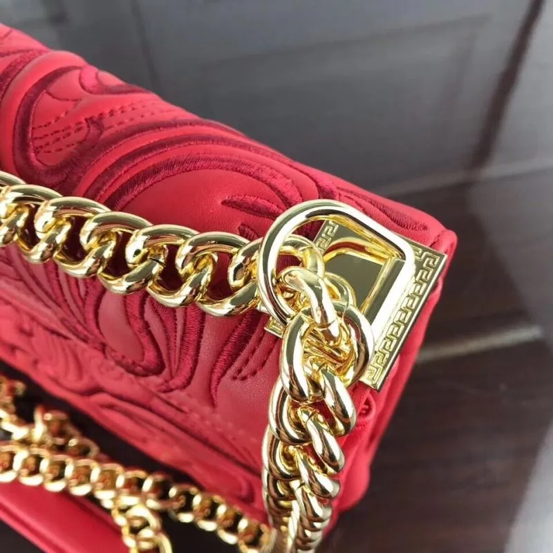 Versace Red Medusa Satchel Bag - Image 6