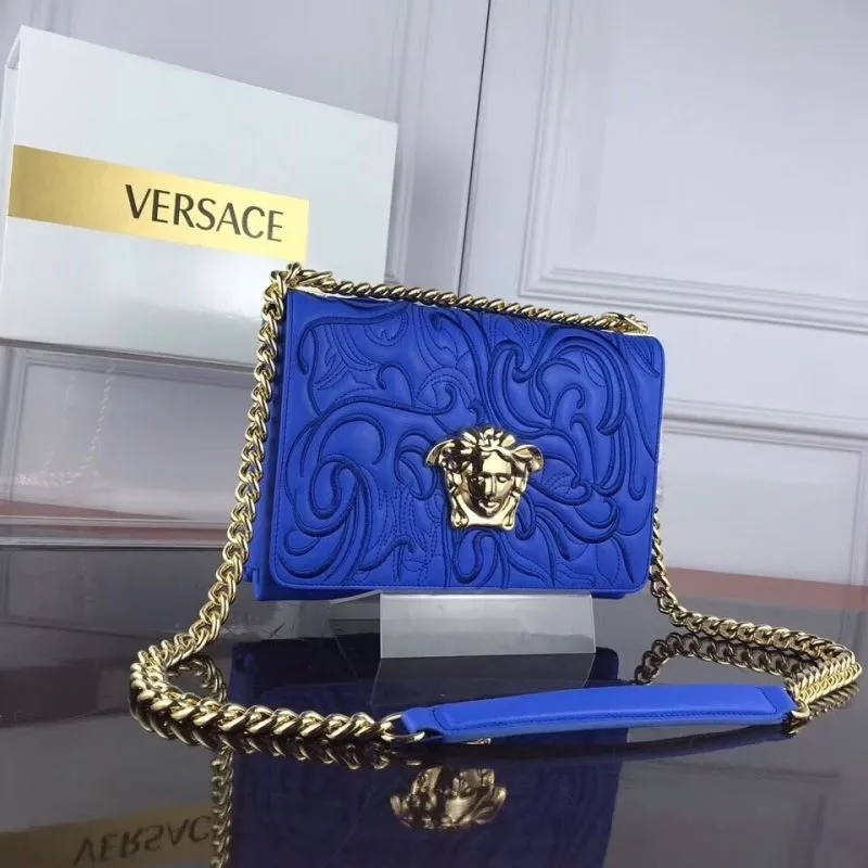 Alternative view of Versace Blue Chain Satchel Shoulder Bag 53