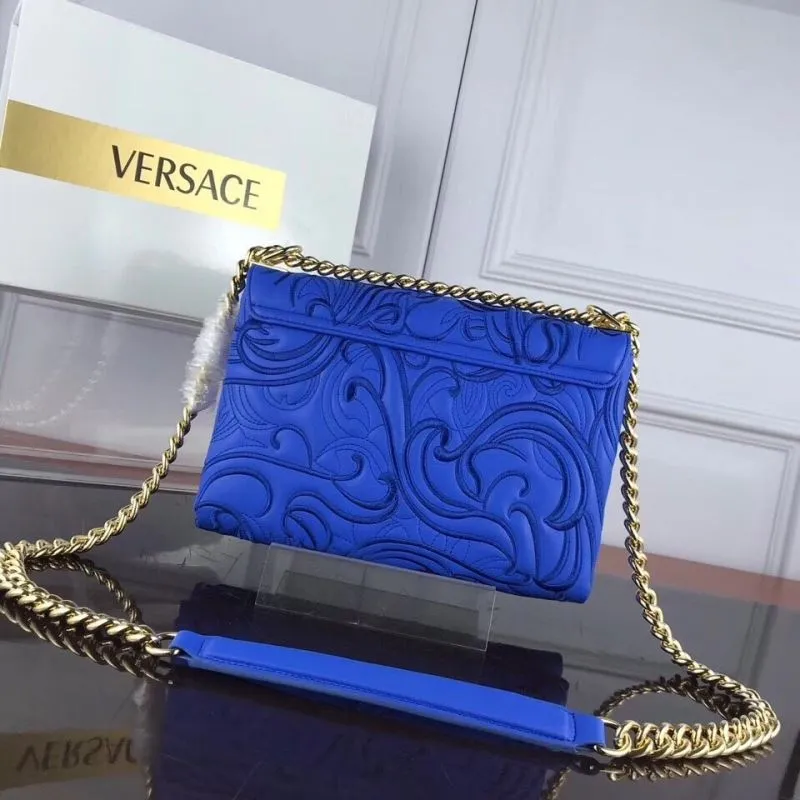 Versace Blue Chain Satchel Shoulder Bag 53 - Image 3