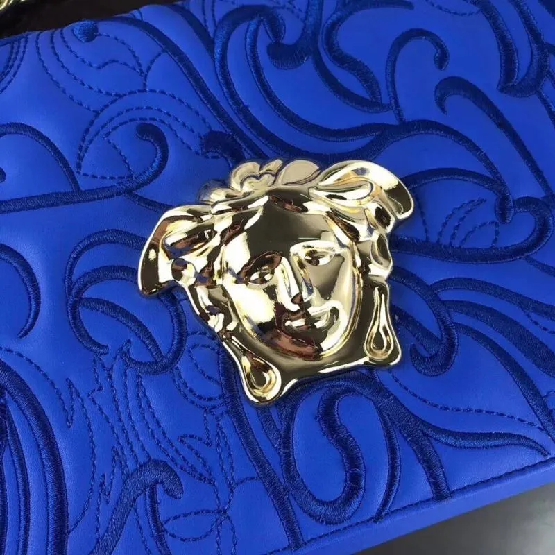 Versace Blue Chain Satchel Shoulder Bag 53 - Image 4
