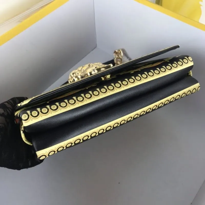 Versace Black Gold Floral Satchel Bag 54 - Image 4