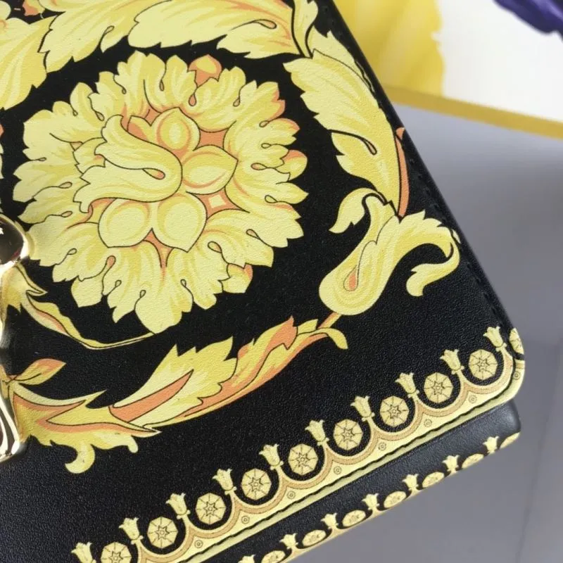 Versace Black Gold Floral Satchel Bag 54 - Image 7