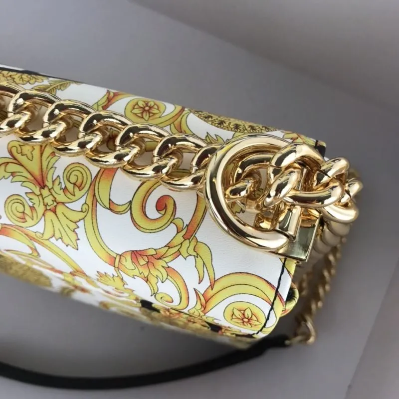 Versace Gold Baroque Chain Satchel Bag - Image 3