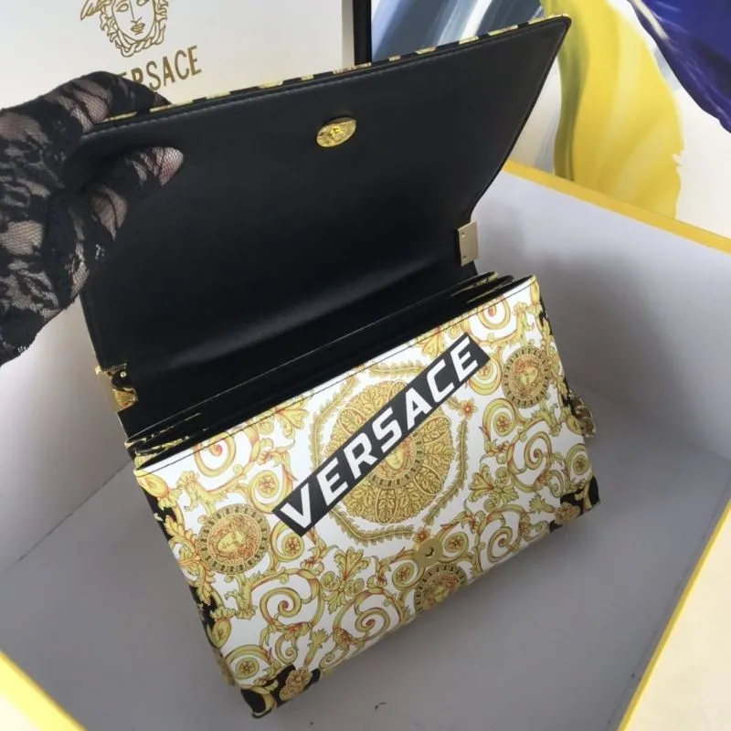 Versace Gold Baroque Chain Satchel Bag - Image 8