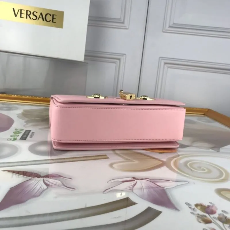 Versace Pink Leather Chain Satchel Bag 58 - Image 3