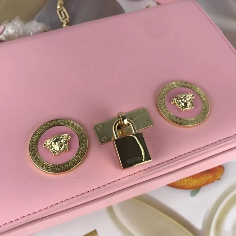 Versace Pink Leather Chain Satchel Bag 58 - Image 4