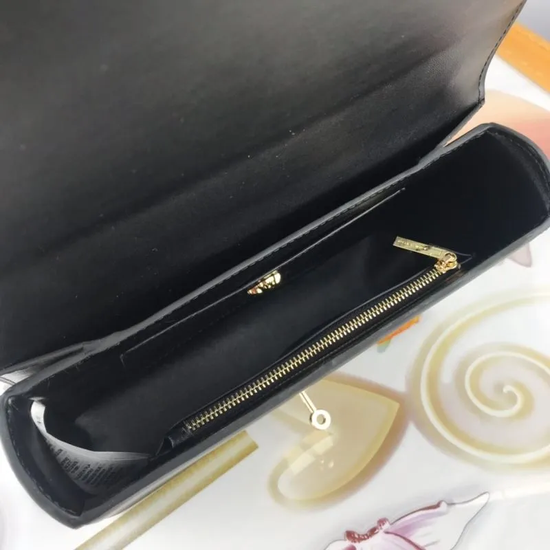 Versace Black Leather Satchel Bag with Gold Chain - Image 6