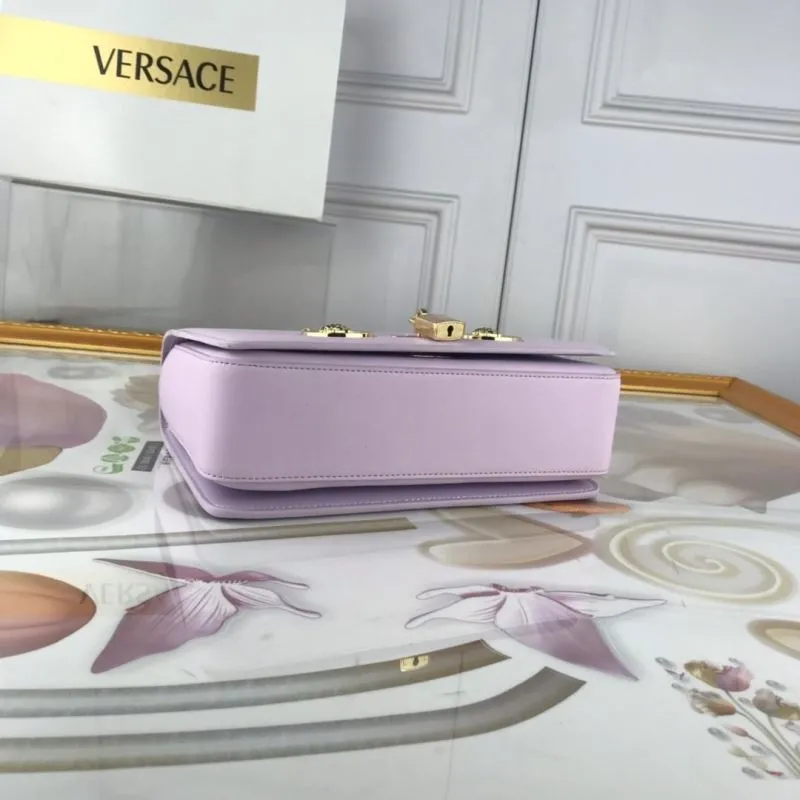 Versace Lavender Leather Chain Satchel Bag - Image 3