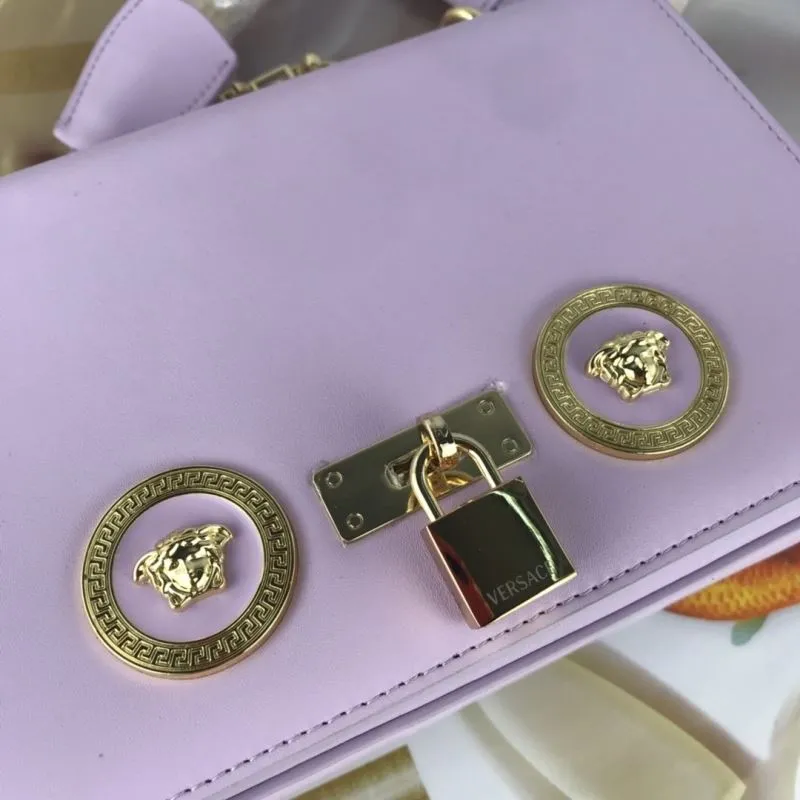 Versace Lavender Leather Chain Satchel Bag - Image 4