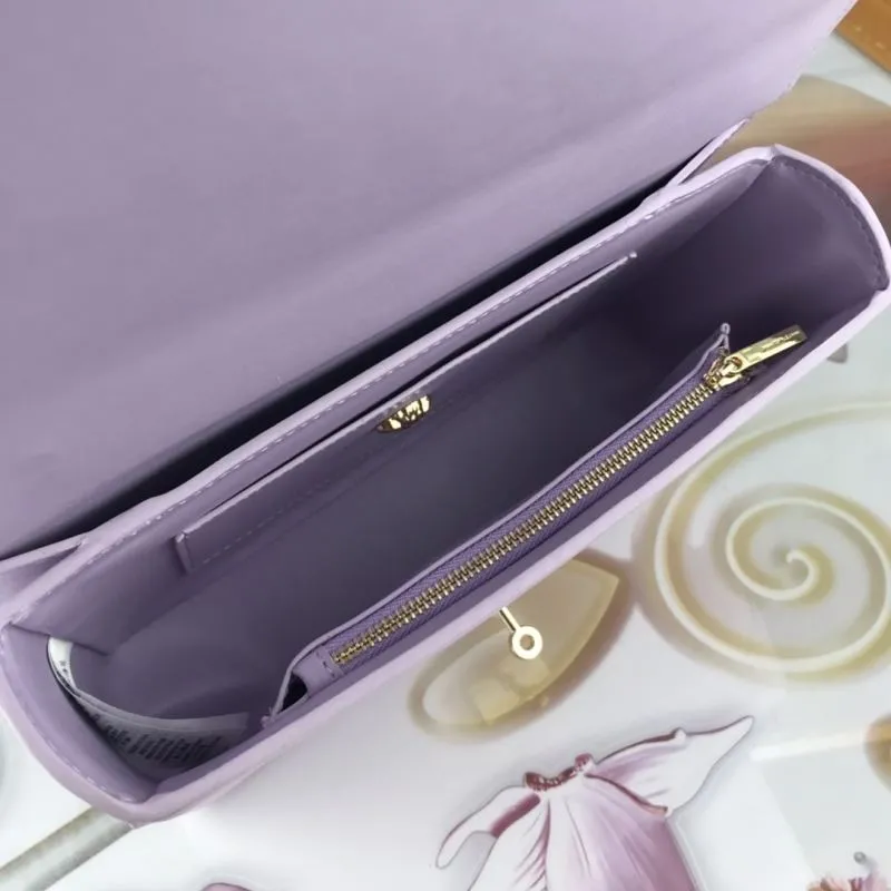 Versace Lavender Leather Chain Satchel Bag - Image 5
