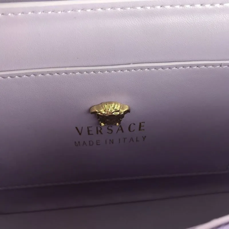 Versace Lavender Leather Chain Satchel Bag - Image 6