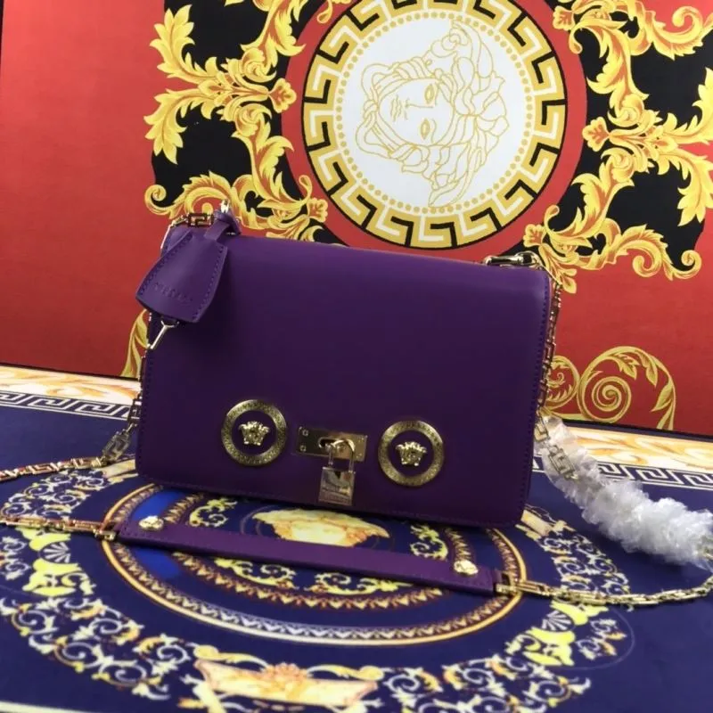 Versace Purple Chain Satchel Bag
