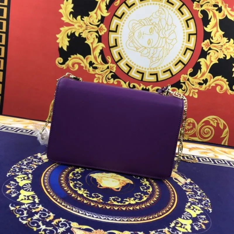 Versace Purple Chain Satchel Bag - Image 3