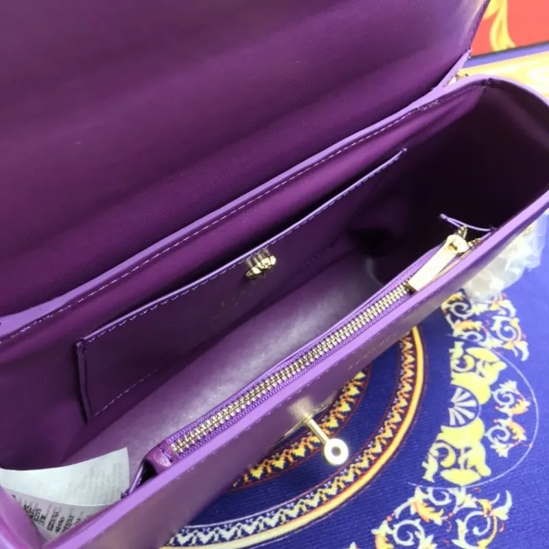 Versace Purple Chain Satchel Bag - Image 7