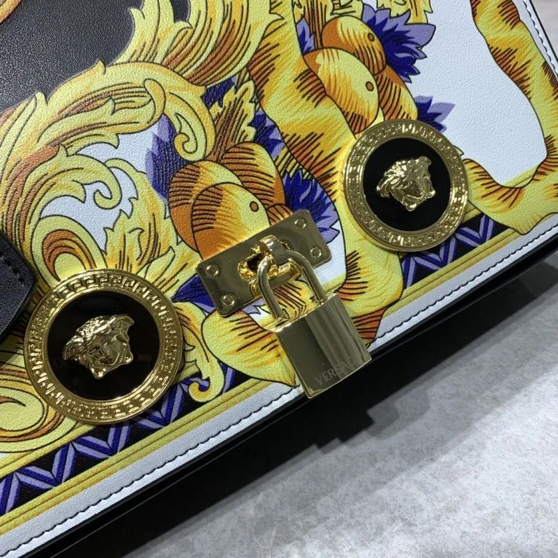 Versace Black Gold Baroque Chain Satchel Bag 63 - Image 4