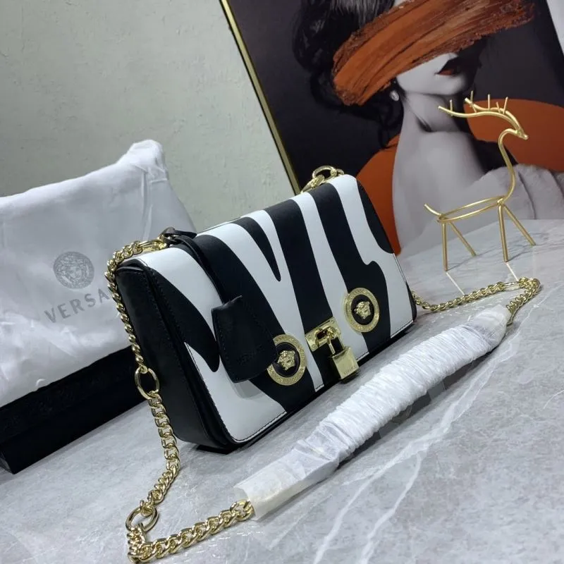 Alternative view of Versace Black White Zebra Print Satchel Bag