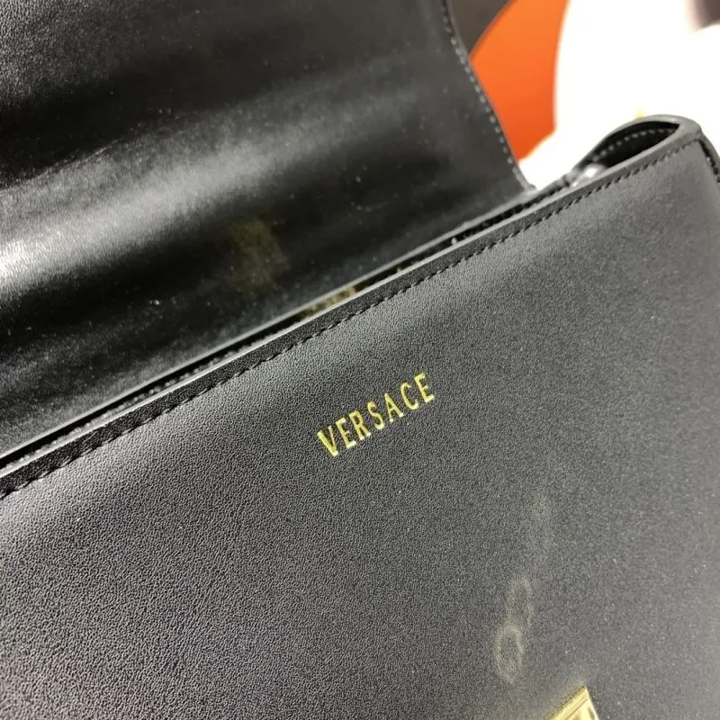 Versace Black Gold Floral Chain Satchel Bag 24-7-16cm - Image 9