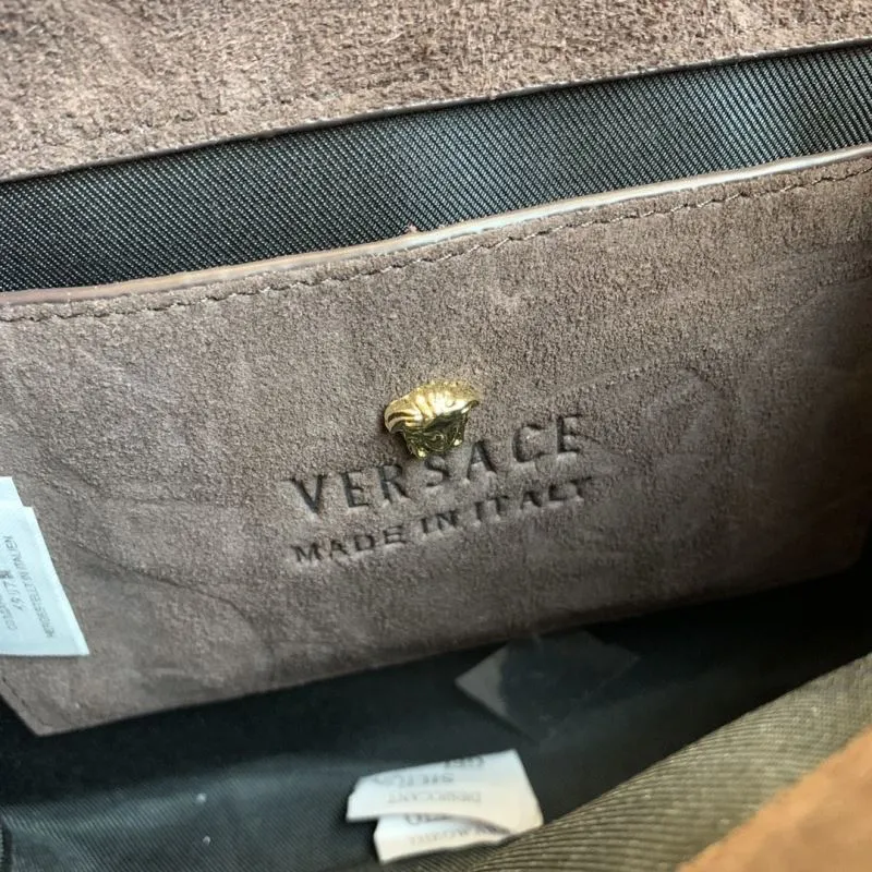 Versace Brown Crystal Satchel Bag with Gold Chain 74 - Image 9