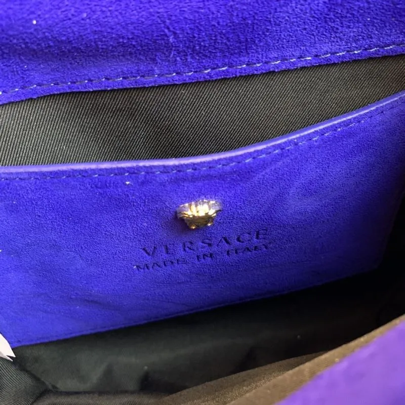 Versace Blue Crystal Embellished Satchel Bag - Image 9