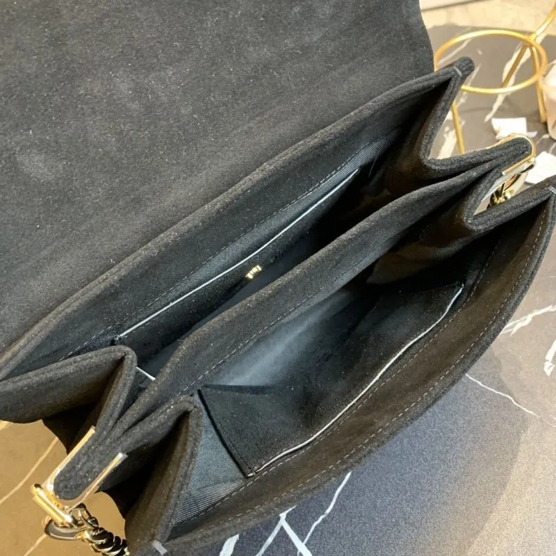 Versace Black Crystal Satchel Bag with Gold Chain Model 76 - Image 8