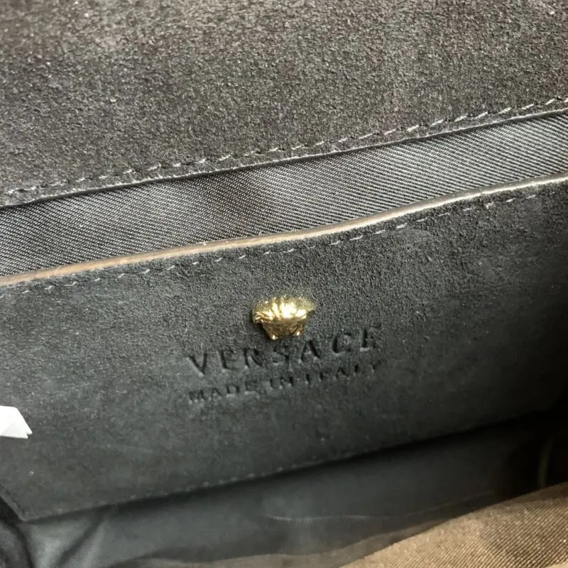 Versace Black Crystal Chain Satchel Bag - Image 9