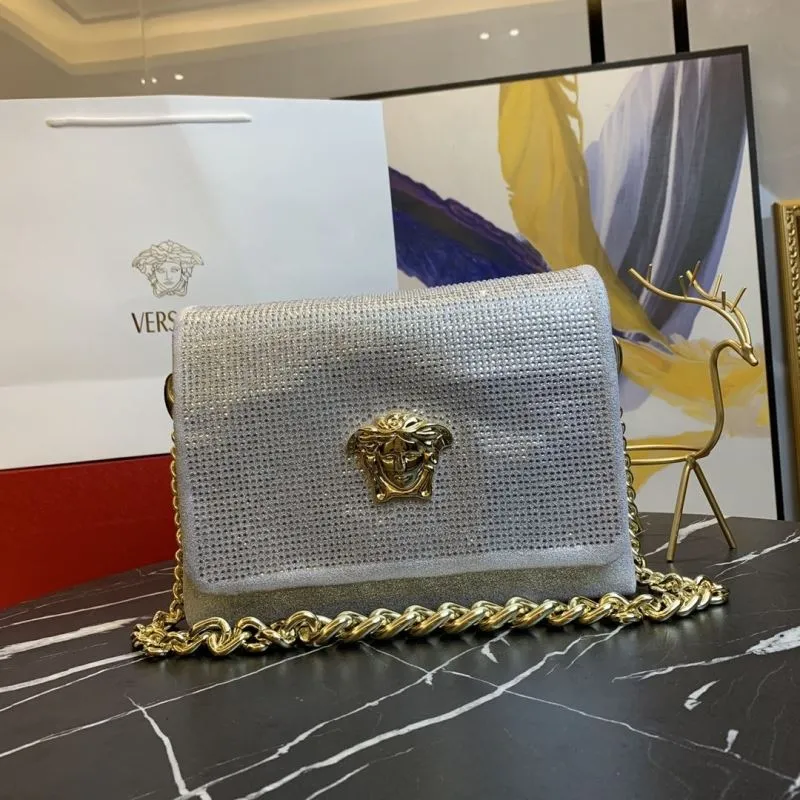 Versace Silver Crystal Satchel Bag 78