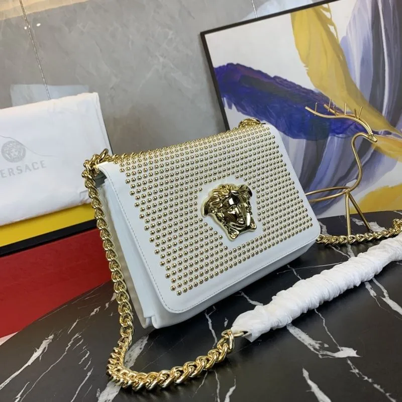 Alternative view of Versace White Studded Chain Satchel Bag