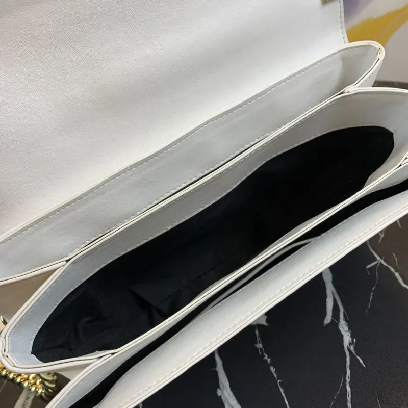 Versace White Studded Chain Satchel Bag - Image 8