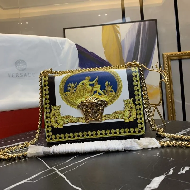 Versace Printed Chain Satchel Bag