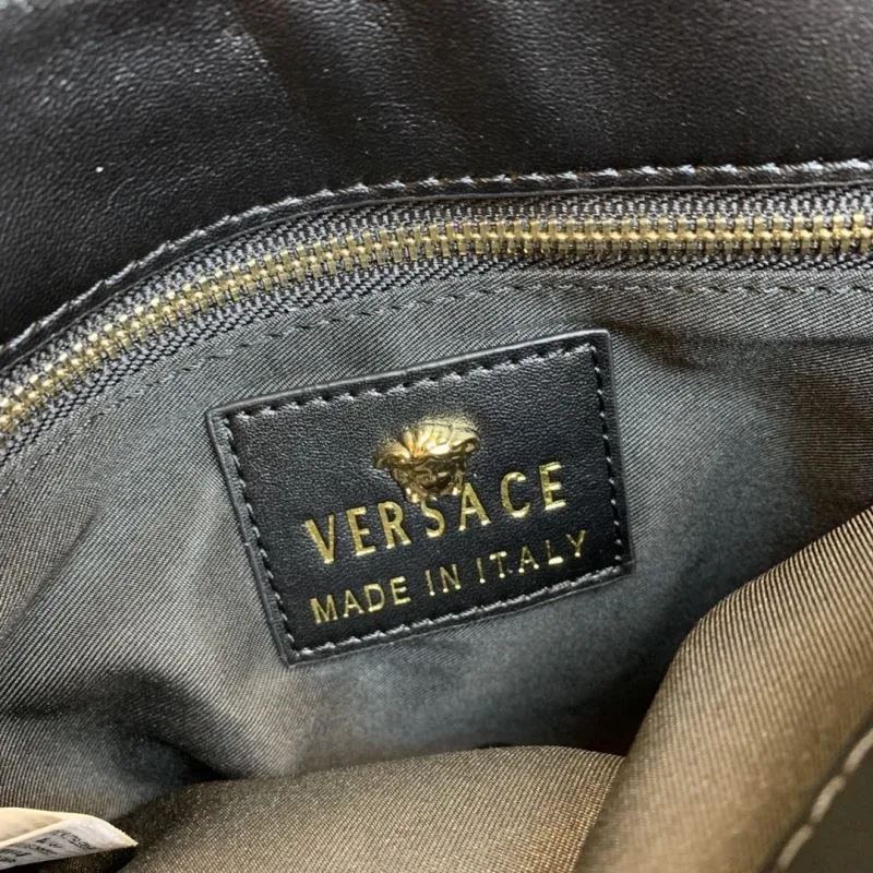 Versace Black Yellow Floral Chain Satchel Bag - Image 9