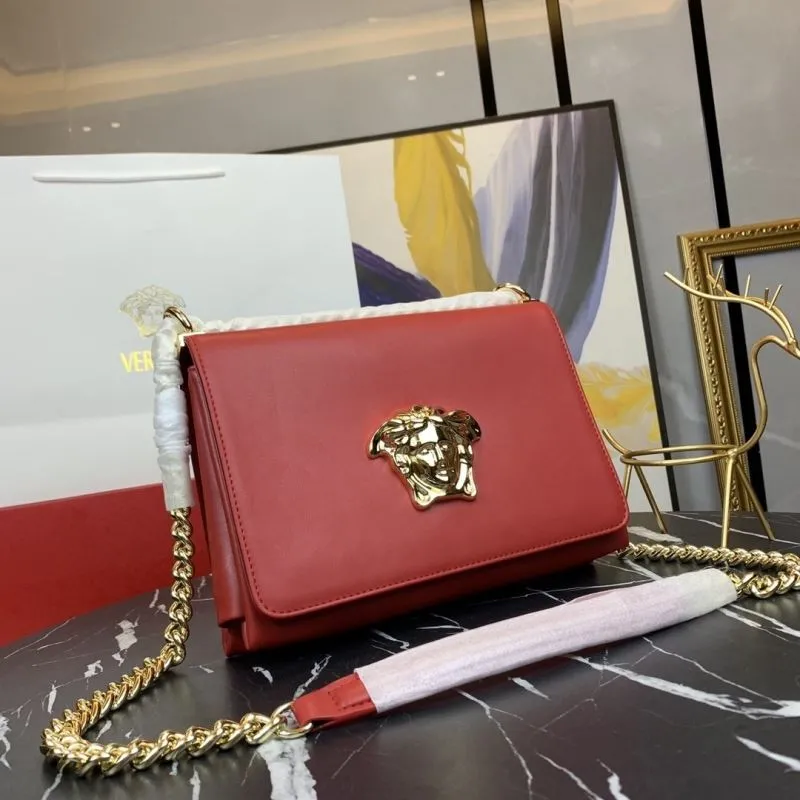 Alternative view of Versace Red Leather Chain Satchel Bag