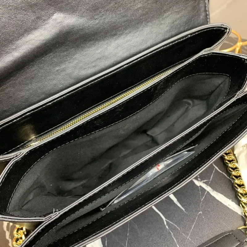 Versace Black Leather Chain Satchel Bag - Image 8