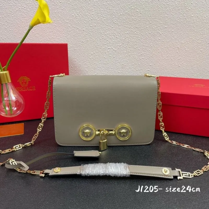 Versace J1205 Gray Satchel Bag 24cm