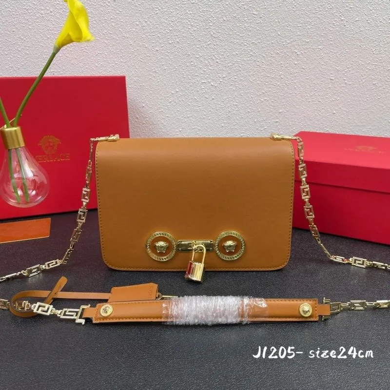 Versace Brown Satchel Bag J1205 Size 24cm