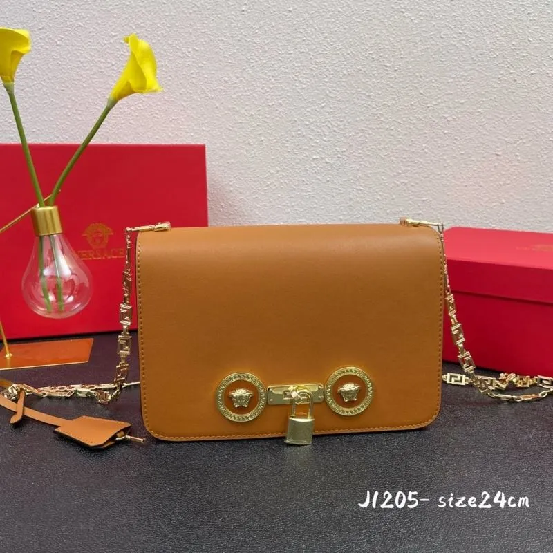 Versace Brown Satchel Bag J1205 Size 24cm - Image 3