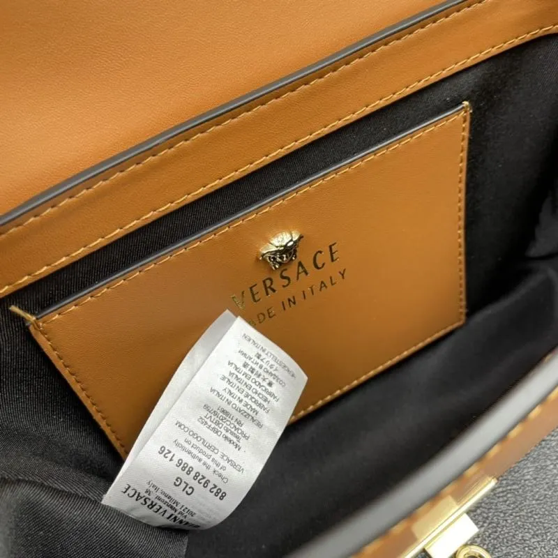 Versace Brown Satchel Bag J1205 Size 24cm - Image 9