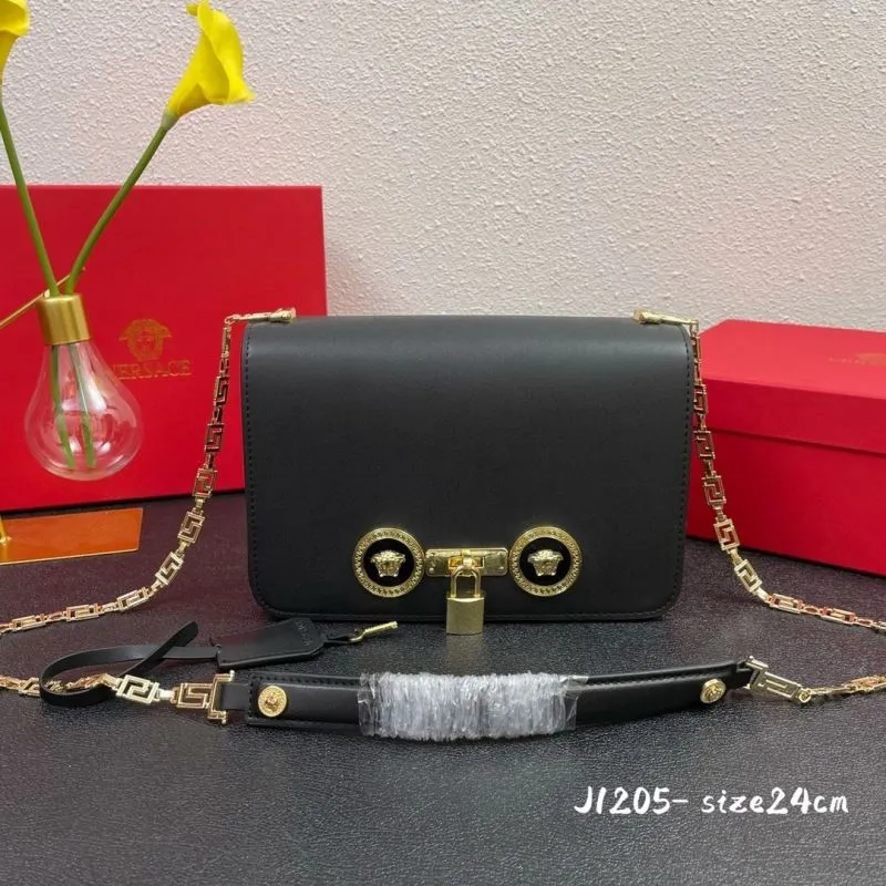 Versace J1205 Black Satchel Bag Size 24cm