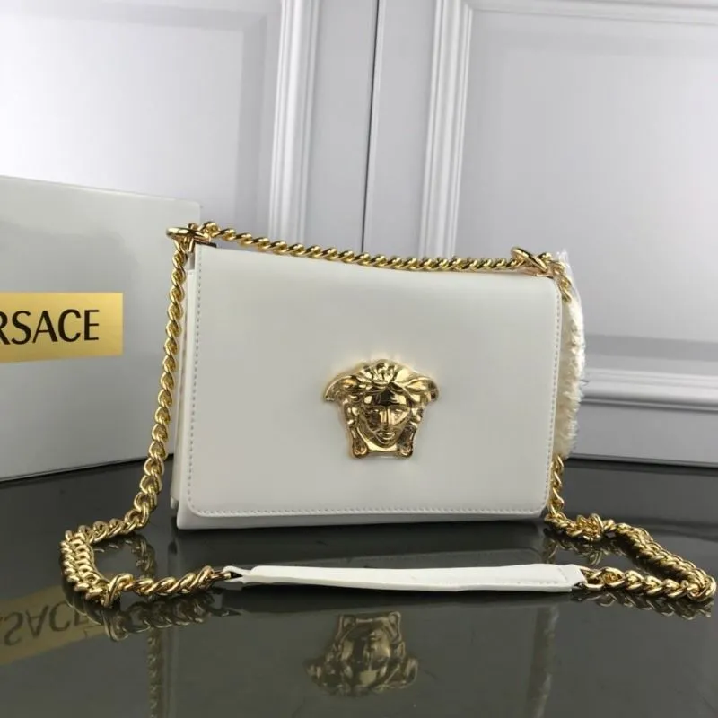 Alternative view of Versace White Leather Chain Satchel Bag