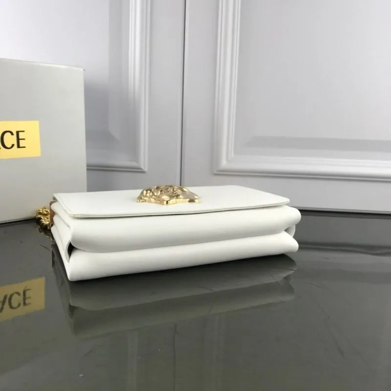 Versace White Leather Chain Satchel Bag - Image 4