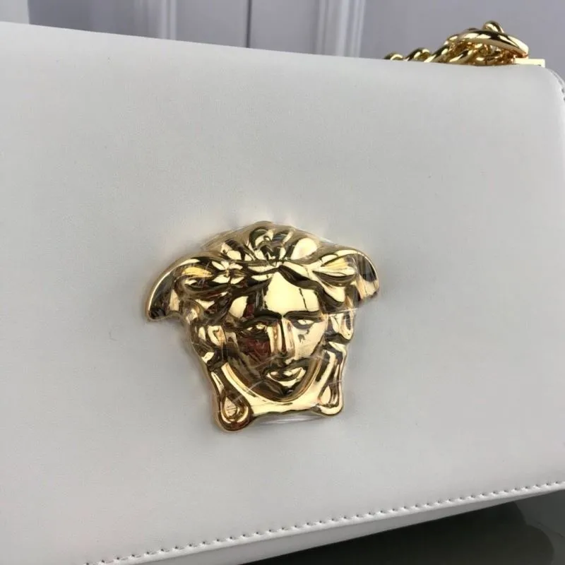 Versace White Leather Chain Satchel Bag - Image 5
