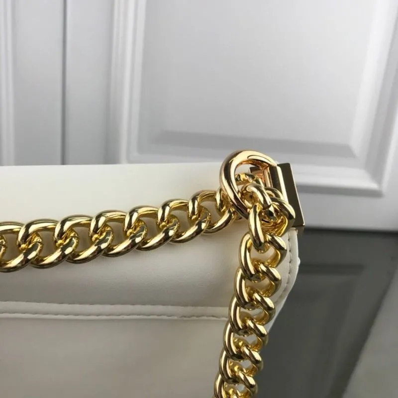 Versace White Leather Chain Satchel Bag - Image 6