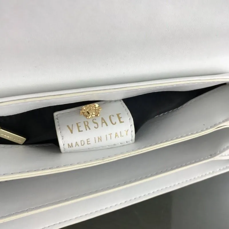 Versace White Leather Chain Satchel Bag - Image 8