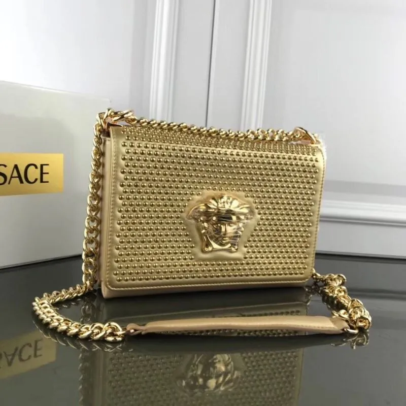 Alternative view of Versace Gold Studded Chain Satchel Bag
