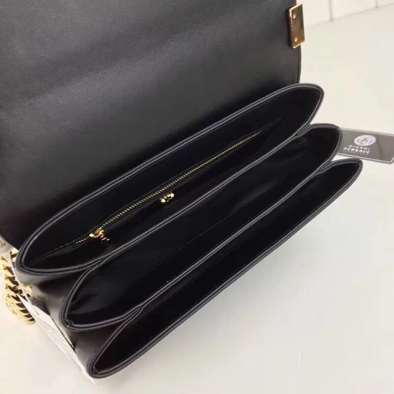 Versace Black Studded Medusa Shoulder Bag - Image 8